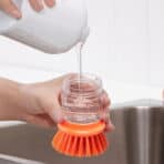 VIDEVECKMAL Dish-washing brush with dispenser, bright orange - Image 4