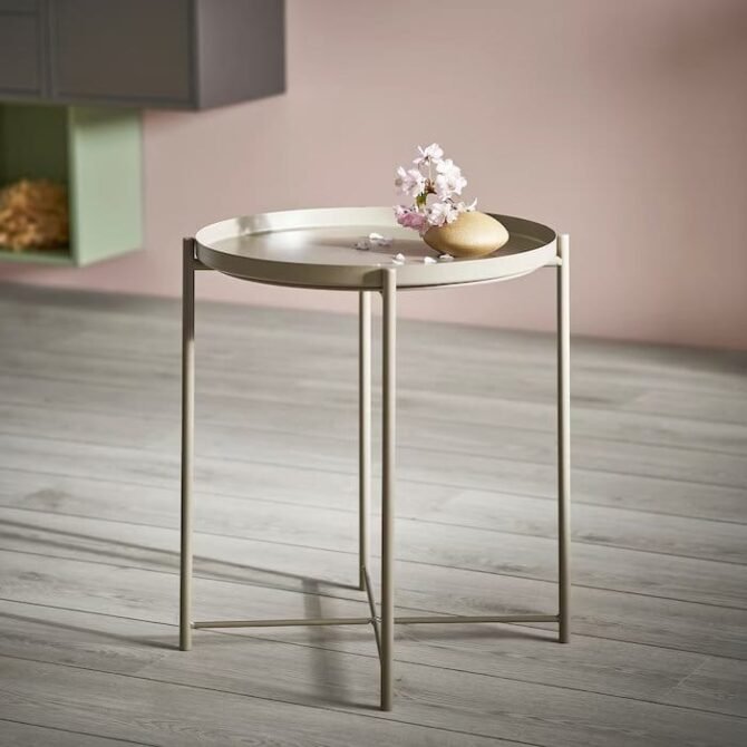 GLADOM Tray table, dark grey-beige, 45x53 cm - Image 2