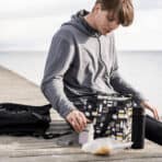 FLADDRIG Lunch bag, patterned grey, 25x16x27 cm - Image 5