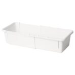 KACKLA Extendable box, white, 25-38x9 cm