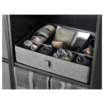 SKUBB Box with compartments, dark grey, 44x34x11 cm - Image 2