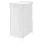 TORKIS Laundry basket, white/grey, 90 l