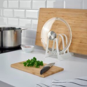 AVSTEG Cutting board and lid stand, white, 14 cm - Image 2