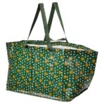 VINTERFINT Carrier bag, large, star pattern green, 55x37x35 cm/71 l