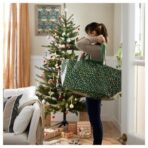 VINTERFINT Carrier bag, large, star pattern green, 55x37x35 cm/71 l - Image 2