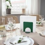 SKOGSRÖR Napkin holder, dark green, 13x12 cm - Image 2
