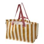 SÄCKKÄRRA Carrier bag, off-white/yellow-brown/striped, 18x45x28 cm/22 l
