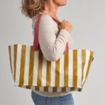 SÄCKKÄRRA Carrier bag, off-white/yellow-brown/striped, 18x45x28 cm/22 l - Image 2