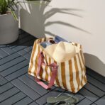 SÄCKKÄRRA Carrier bag, off-white/yellow-brown/striped, 18x45x28 cm/22 l - Image 4