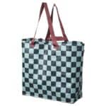 SÄCKKÄRRA Carrier bag, black-blue/light grey-turquoise check pattern, 18x45x45 cm/36 l