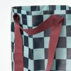 SÄCKKÄRRA Carrier bag, black-blue/light grey-turquoise check pattern, 18x45x45 cm/36 l - Image 3