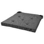 JUSTINA Chair pad, black, 42/35x40x4 cm