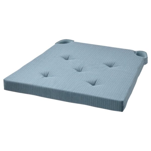 JUSTINA Chair pad, grey-blue, 42/35x40x4 cm