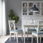 JUSTINA Chair pad, grey-blue, 42/35x40x4 cm - Image 2