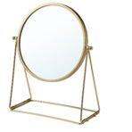 LASSBYN Table mirror, gold-colour, 17 cm