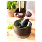 ÄDELSTEN Pestle and mortar, marble black - Image 2