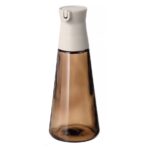 HALVTOM Bottle with pour spout, glass/brown, 19 cm