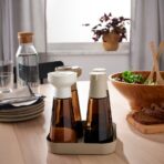 HALVTOM Bottle with pour spout, glass/brown, 19 cm - Image 3