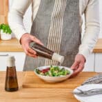 HALVTOM Bottle with pour spout, glass/brown, 19 cm - Image 4