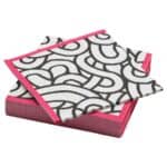 SÖTRÖNN Paper napkin, patterned white/black pink, 33x33 cm