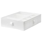 SKUBB Box with compartments, white, 44x34x11 cm