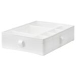 SKUBB Box with compartments, white, 44x34x11 cm