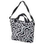 RÄCKLA Bag, foldable, patterned/black white, 48x36 cm/20 l