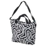 RÄCKLA Bag, foldable, patterned/black white, 48x36 cm/20 l