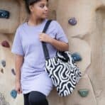 RÄCKLA Bag, foldable, patterned/black white, 48x36 cm/20 l - Image 4