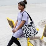 RÄCKLA Bag, foldable, patterned/black white, 48x36 cm/20 l - Image 8