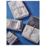RENSARE Clothes bag, set of 3, check pattern/grey black - Image 3