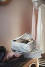 RENSARE Clothes bag, set of 3, check pattern/grey black - Image 4