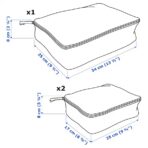 RENSARE Clothes bag, set of 3, check pattern/grey black - Image 7