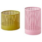 TESAMMANS Tealight holder, set of 2, yellow/pink