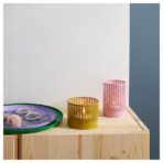 TESAMMANS Tealight holder, set of 2, yellow/pink - Image 2