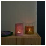 TESAMMANS Tealight holder, set of 2, yellow/pink - Image 4