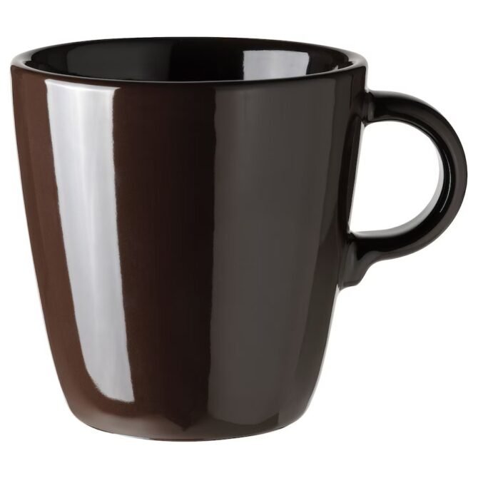 FÄRGKLAR Mug, glossy brown, 37 cl