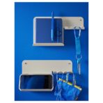 HAVREKROSS Wall organiser w hooks, light grey-beige, 23x13 cm - Image 3