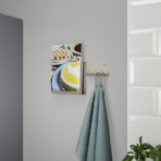 HAVREKROSS Wall organiser w hooks, light grey-beige, 23x13 cm - Image 6