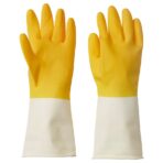 RINNIG Cleaning gloves, bright yellow/off-white, M