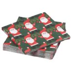 VINTERFINT Paper napkin, Santa Claus pattern green, 33x33 cm
