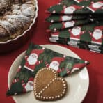 VINTERFINT Paper napkin, Santa Claus pattern green, 33x33 cm - Image 2