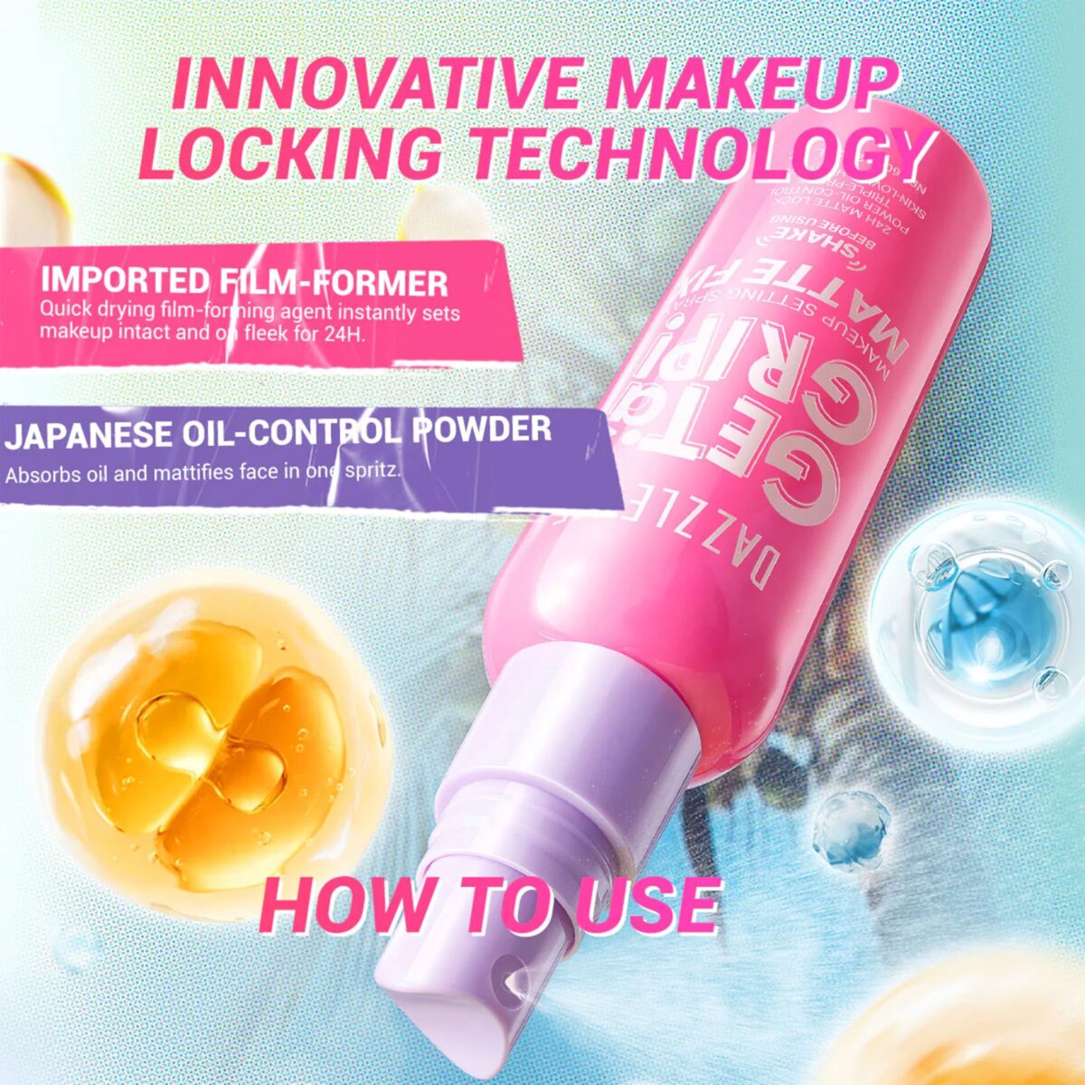 Dazzle me Get A Grip Makeup Setting Spray Matte Fix 60ml - Image 6