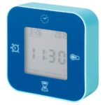 KLOCKIS Clock/thermometer/alarm/timer, blue, 7x7 cm