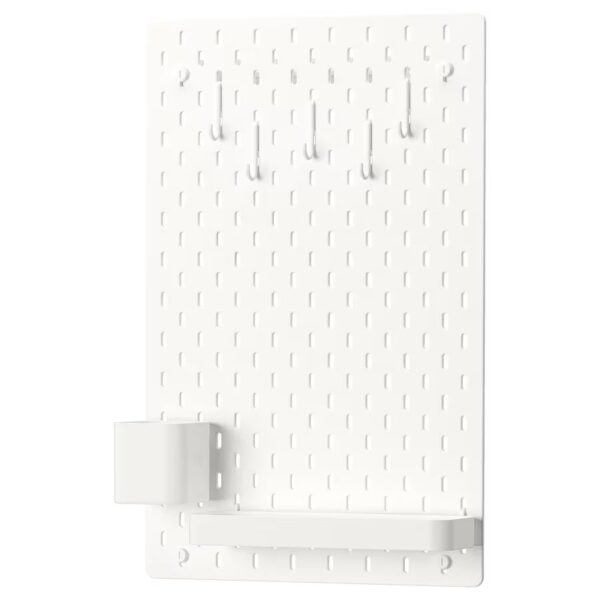 SKÅDIS Pegboard combination, white, 36x56 cm