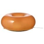 VARMBLIXT LED table/wall lamp, orange glass/round, 30 cm