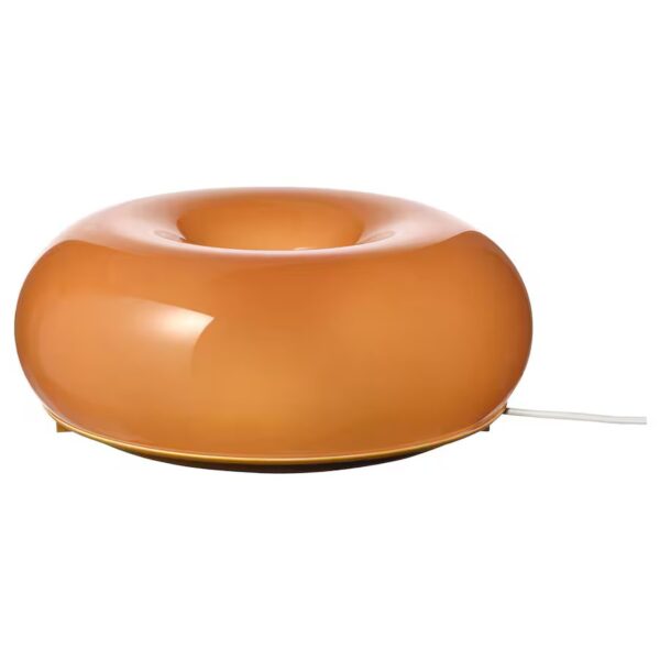 VARMBLIXT LED table/wall lamp, orange glass/round, 30 cm