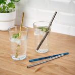 LUFTTÄT Drinking straws/cleanbrush set of 5, mixed shapes mixed colours - Image 4