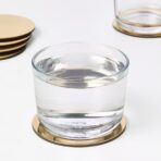 GLATTIS Coasters with holder, brass-colour, 8.5 cm - Image 3