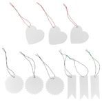 FÖNSTERFIKUS Label with string, set of 9, white